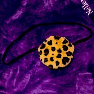 Leopard Print Round Crossbody Bag - Yellow
